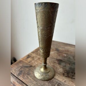 Elegant Brass Indian Vase - Gold Finish